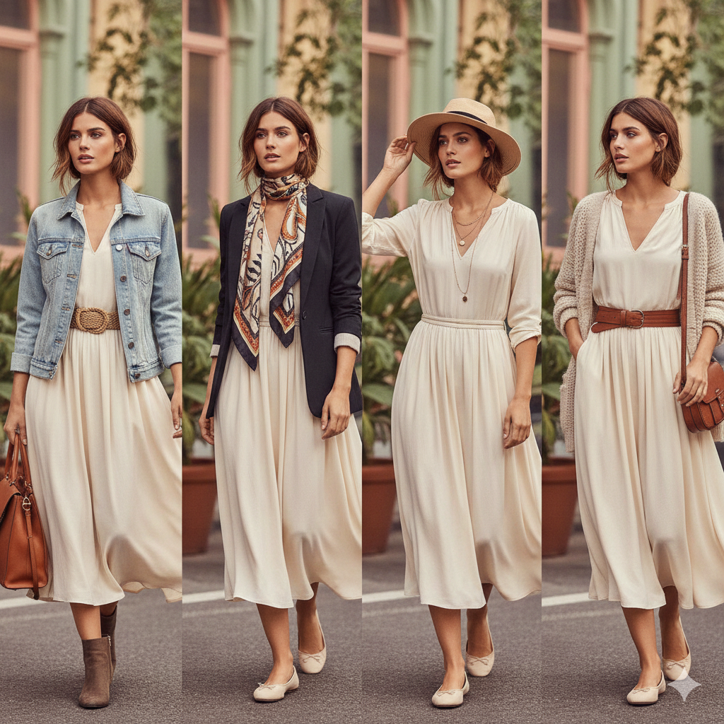 Si të përdorni një fustan me shumë raste: ide për “mix & match”